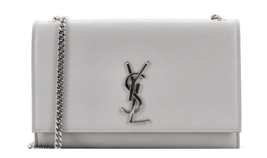 Saint Laurent Kate Light Gray Calfskin Crossbody