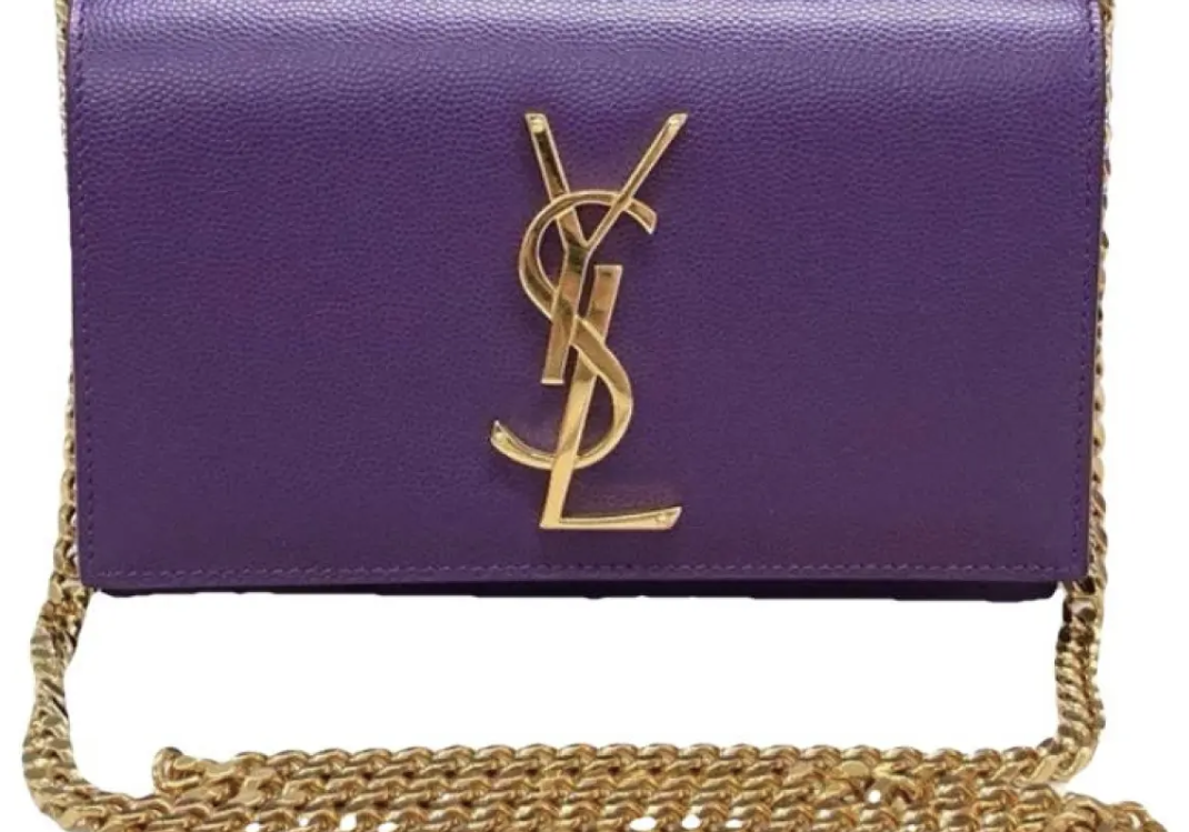 Saint Laurent Kate Purple Leather Crossbody