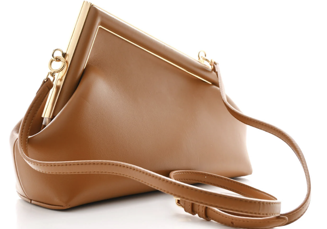 Fendi First Medium Clutch Bag Caramel/Tan