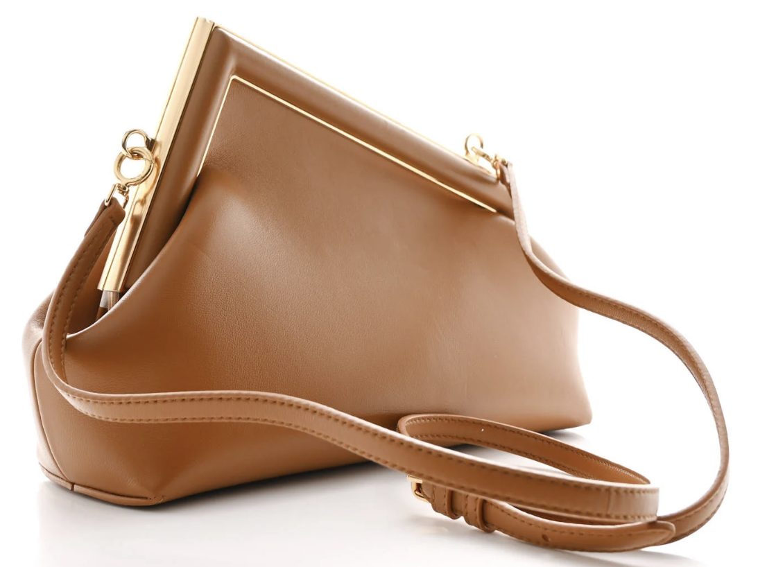 Fendi First Medium Clutch Bag Caramel/Tan
