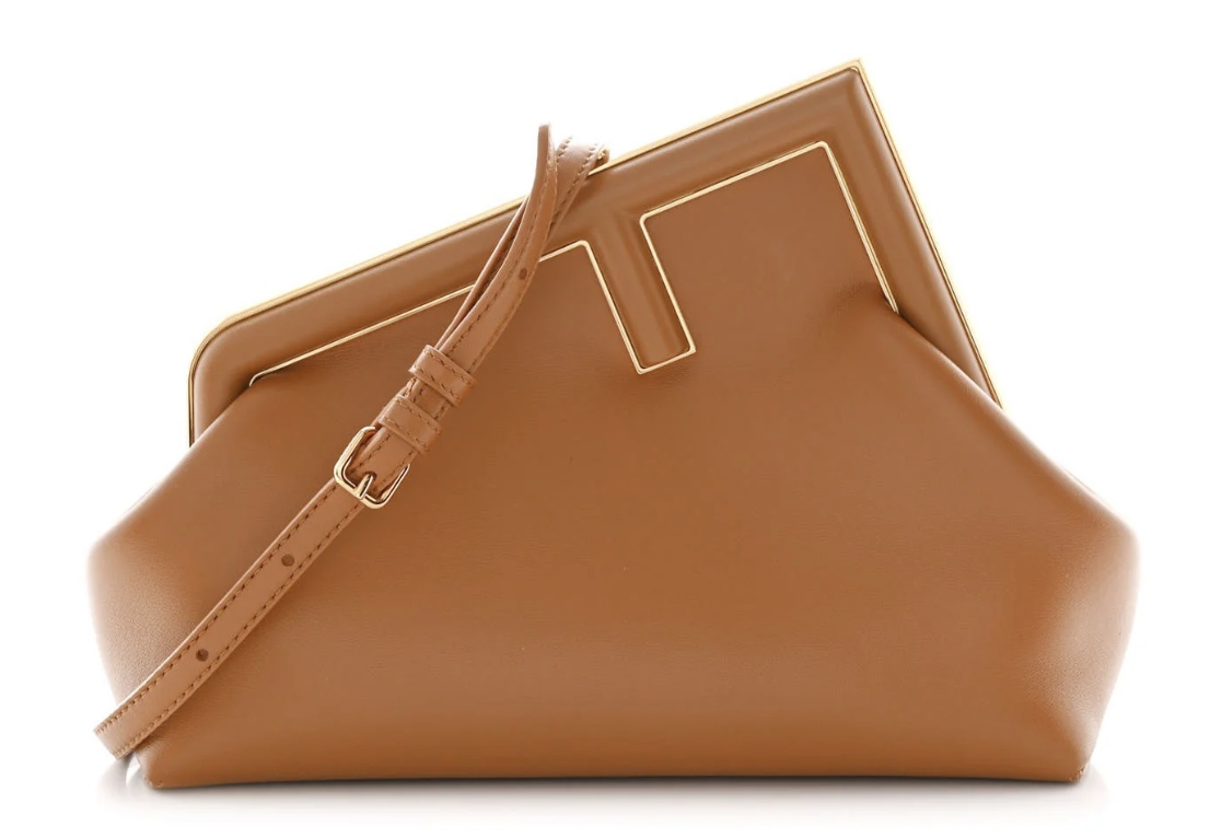 Fendi First Medium Clutch Bag Caramel/Tan