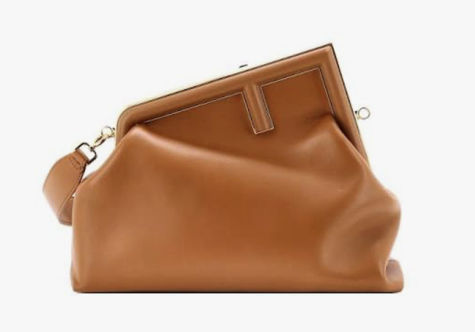 Fendi First Medium Clutch Bag Caramel/Tan