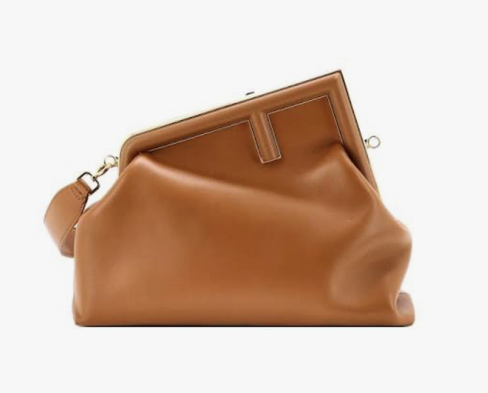 Fendi First Medium Clutch Bag Caramel/Tan