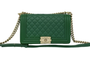 Chanel Boy Flap Quilted Calfskin Green