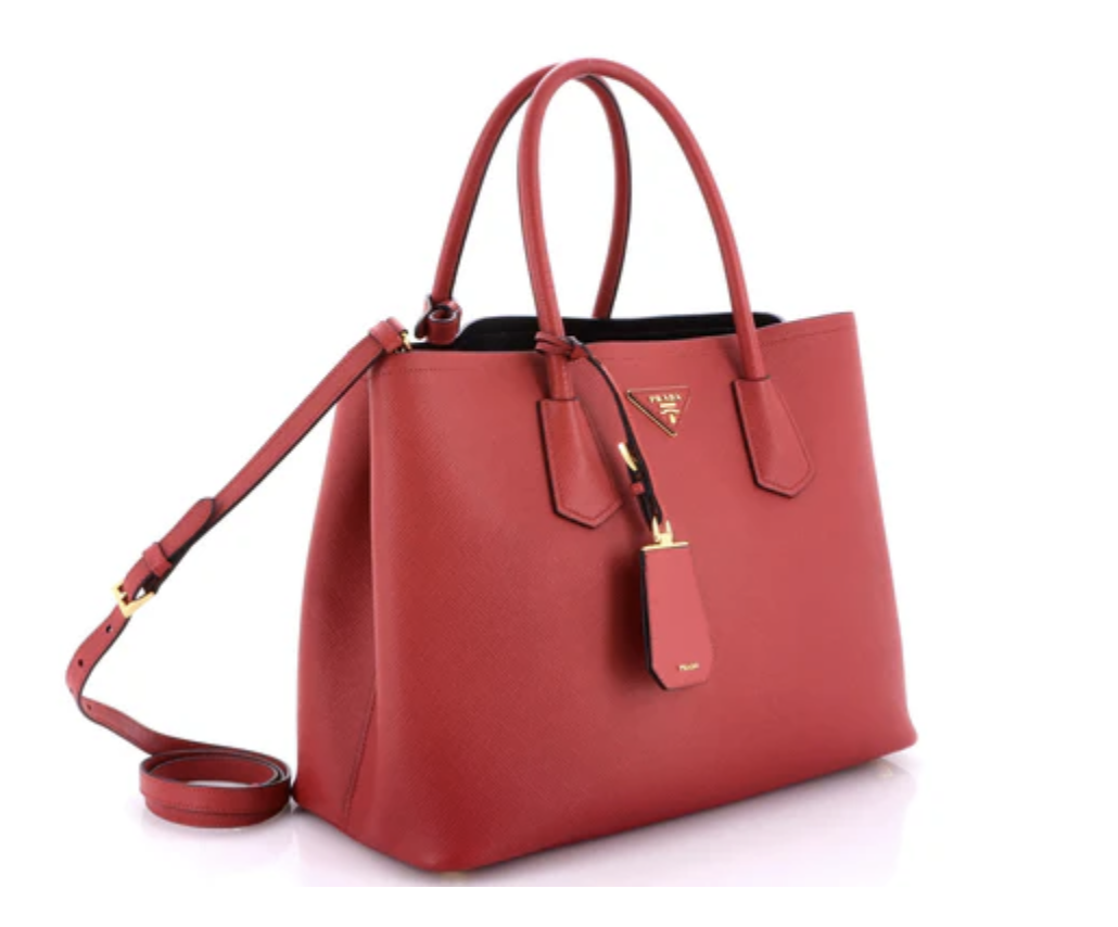 Prada Cuir Double Tote Large Red Saffiano Leather