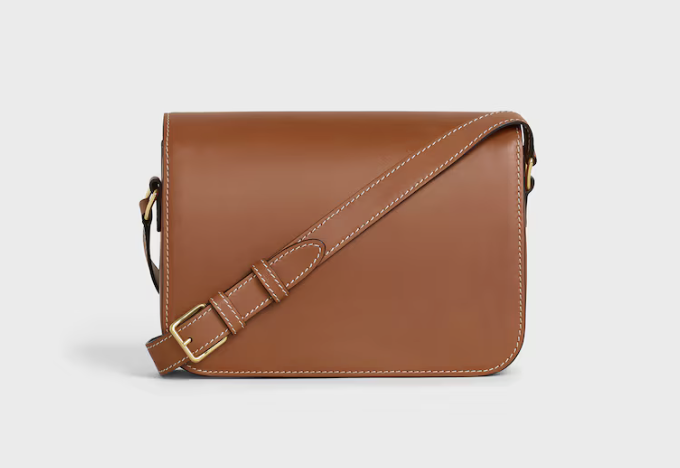 Celine Triomphe Teen Shoulder Bag Natural