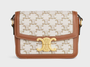 Celine Triomphe Teen Bag Cream Canvas Calfskin Trim