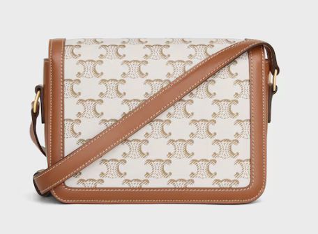 Celine Triomphe Teen Bag Cream Canvas Calfskin Trim