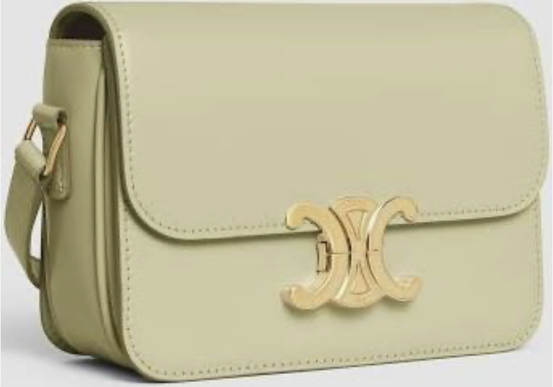 Celine Triomphe Teen Bag Green Smooth Calfskin