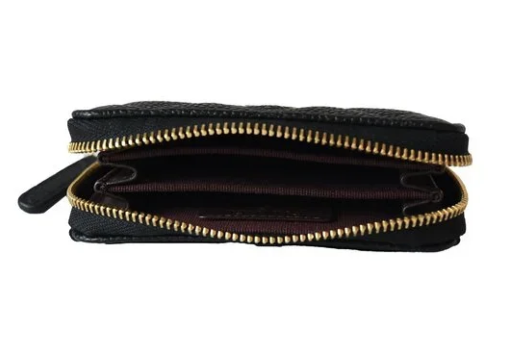 Chanel Caviar Quilted Zip Coin Purse Black Gold Hardware