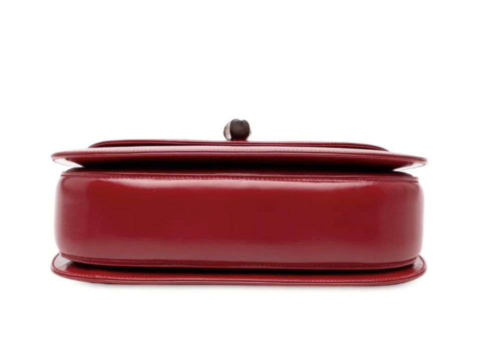 Gucci Bamboo Top Handle Bag Red Leather