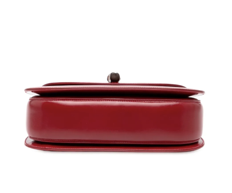 Gucci Bamboo Top Handle Bag Red Leather