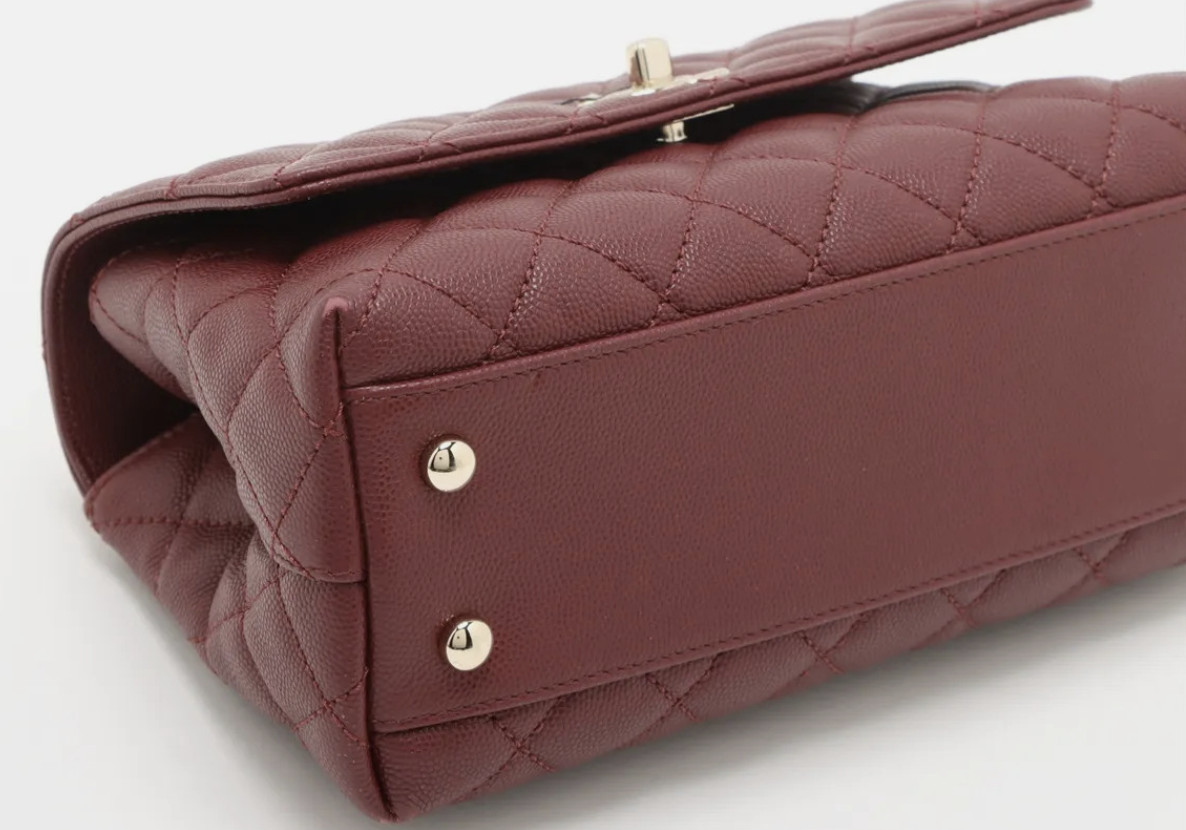 Chanel Caviar Quilted Handle Flap Burgundy