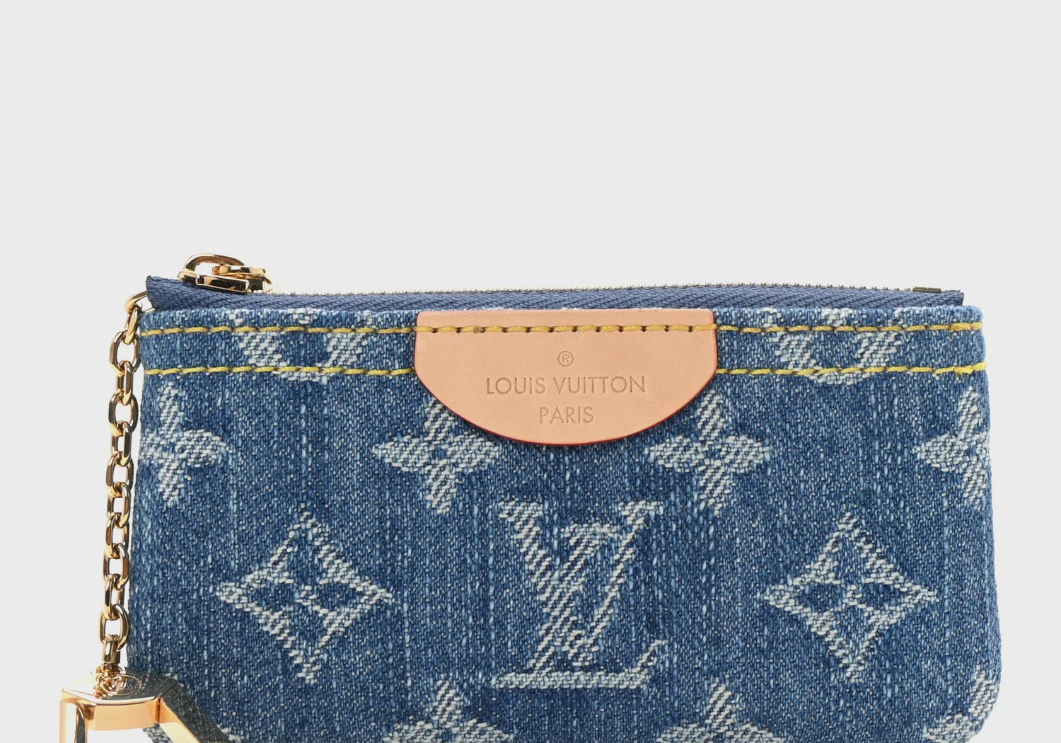 Louis Monogram  Monogram Denim Key Pouch Denim Blue