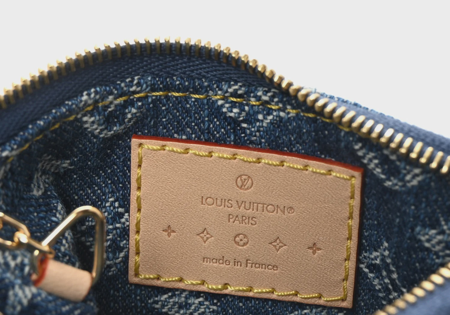 Louis Monogram  Monogram Denim Key Pouch Denim Blue