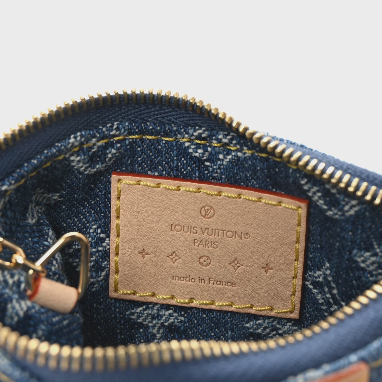 Louis Monogram  Monogram Denim Key Pouch Denim Blue