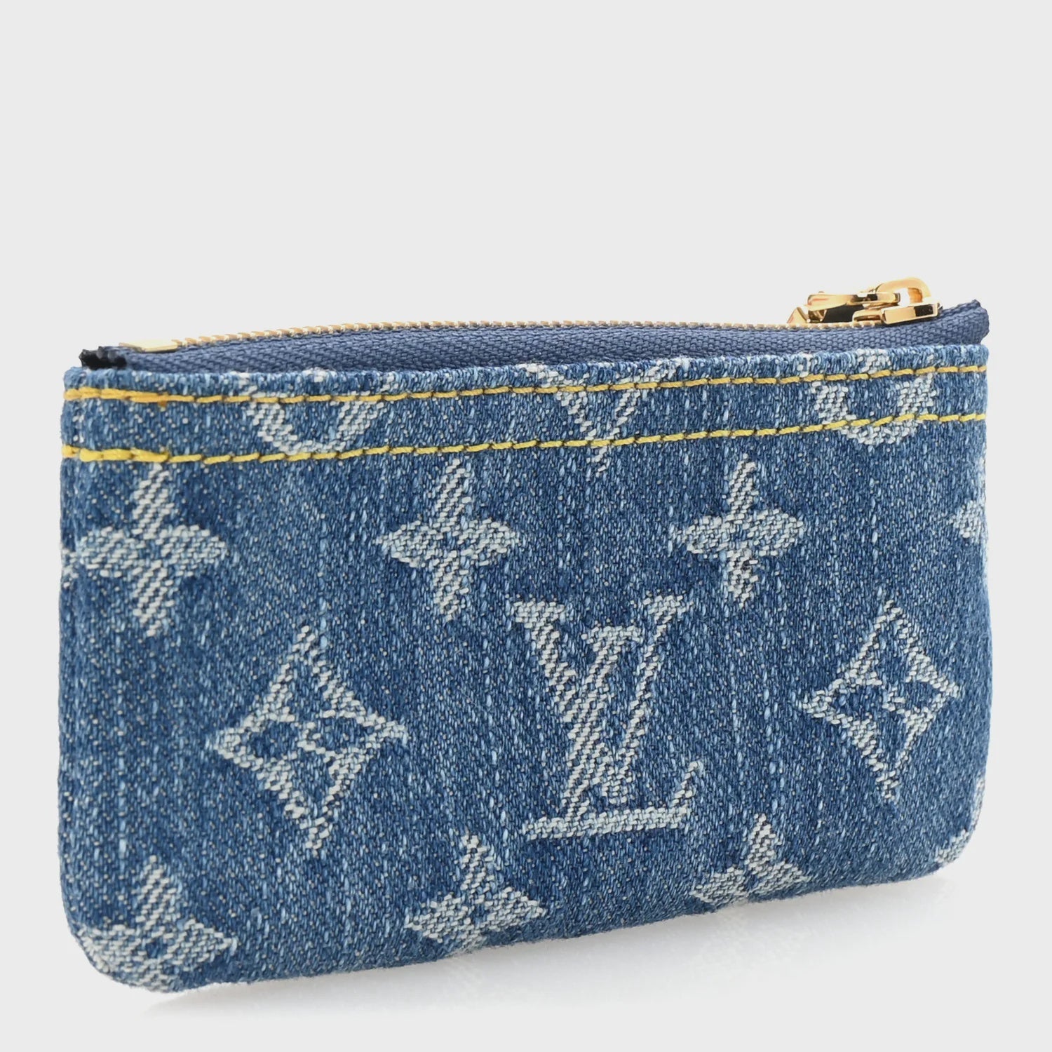 Louis Monogram  Monogram Denim Key Pouch Denim Blue