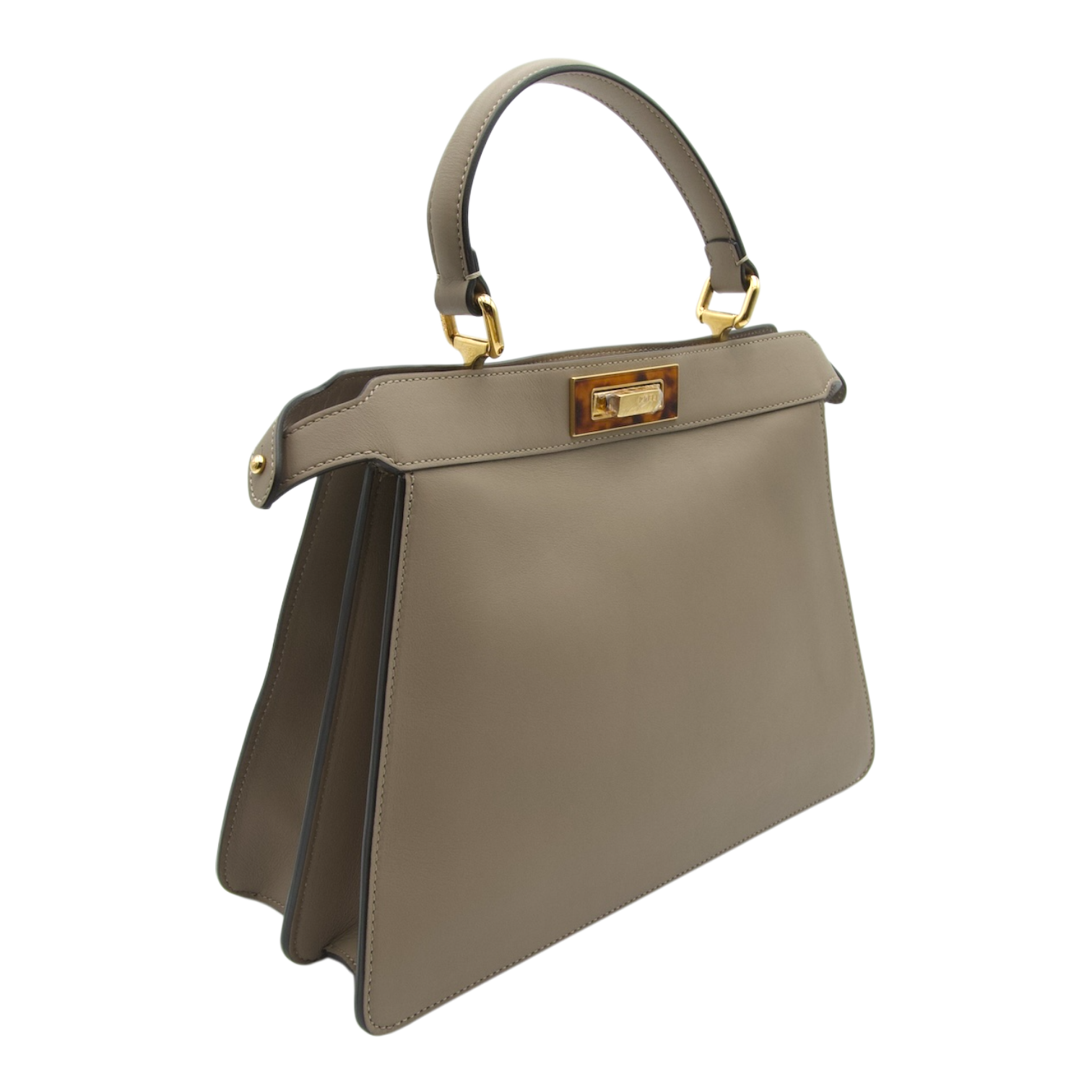 Fendi Peekaboo Medium Taupe Smooth Leather Gold Hardware