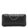 Chanel Double Chain Around Clutch Black Quilted Lambskin Leather
