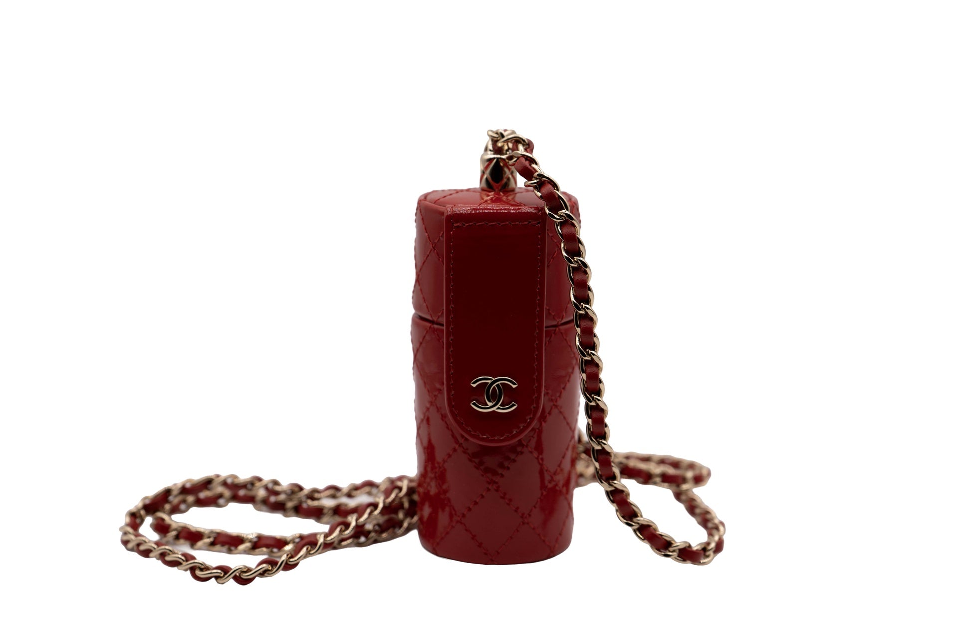 Chanel Patent Lipstick Case w/ Chain