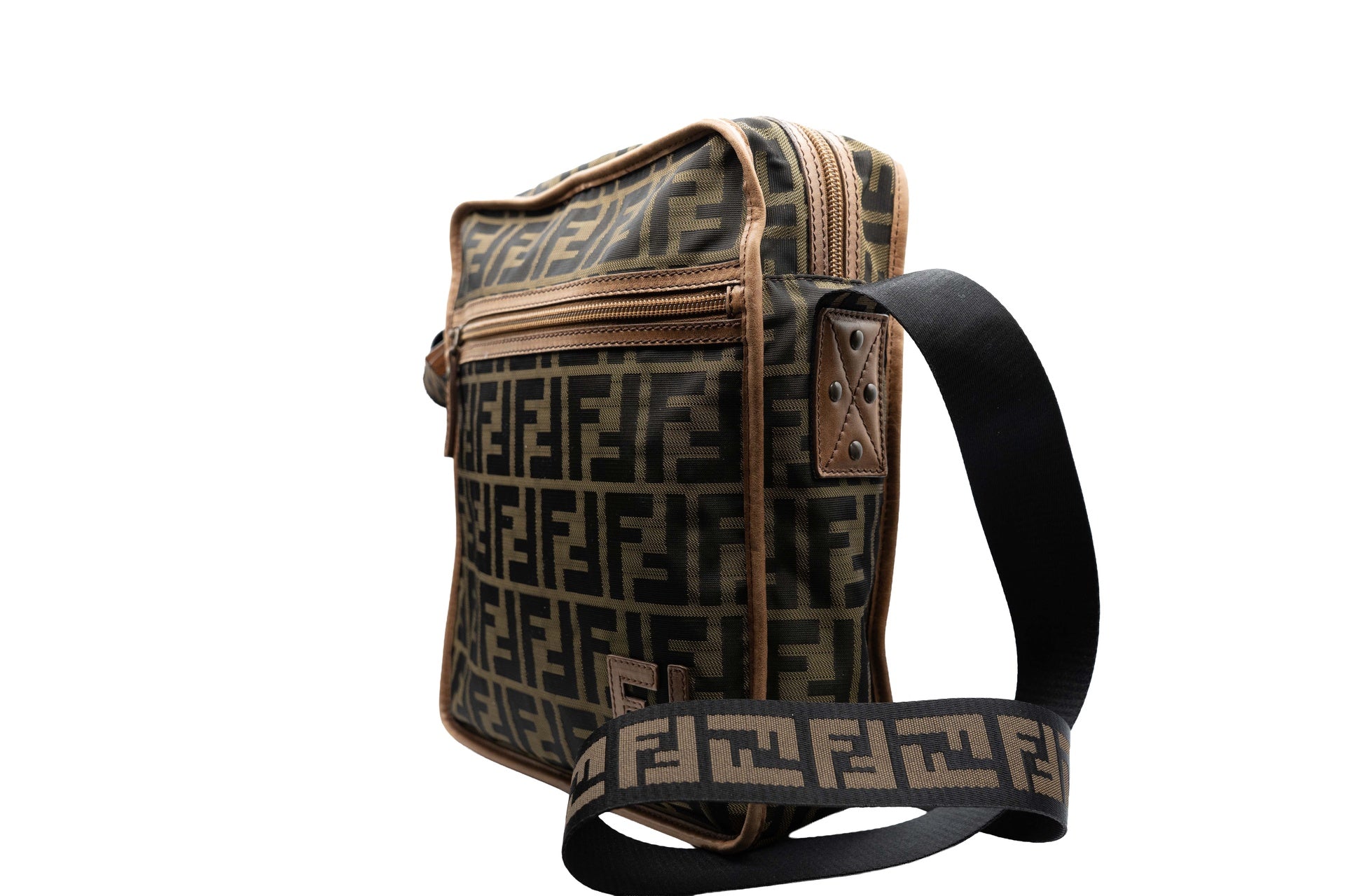 Fendi Zucca FF Messenger Bag Vintage