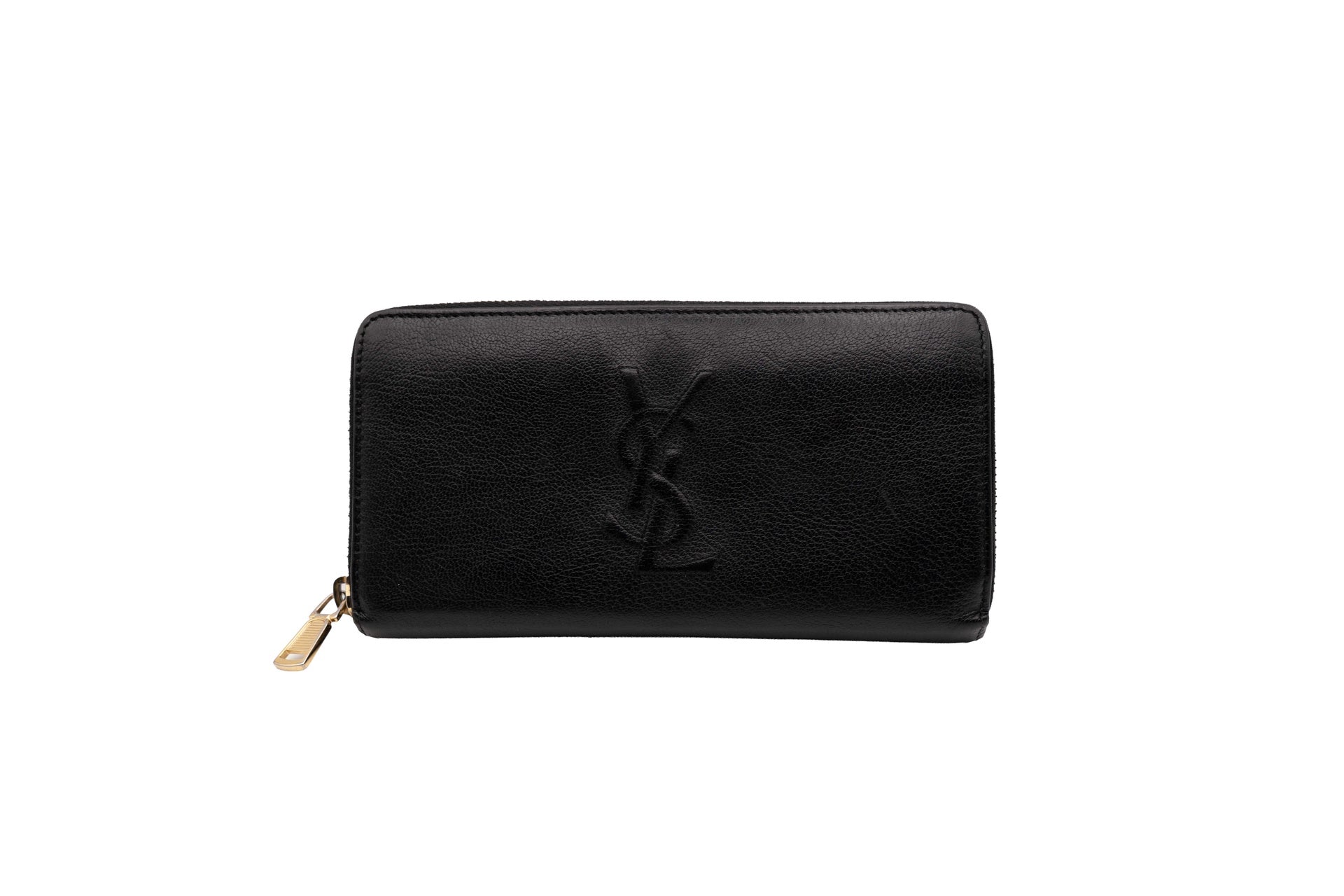 YSL Saint Laurent Black Zip Around Wallet