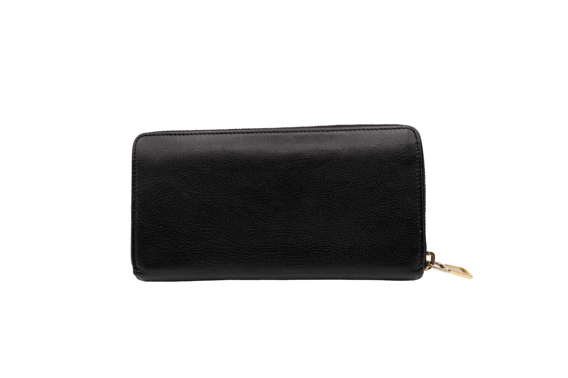 YSL Saint Laurent Chevrette Black Zip Around Wallet
