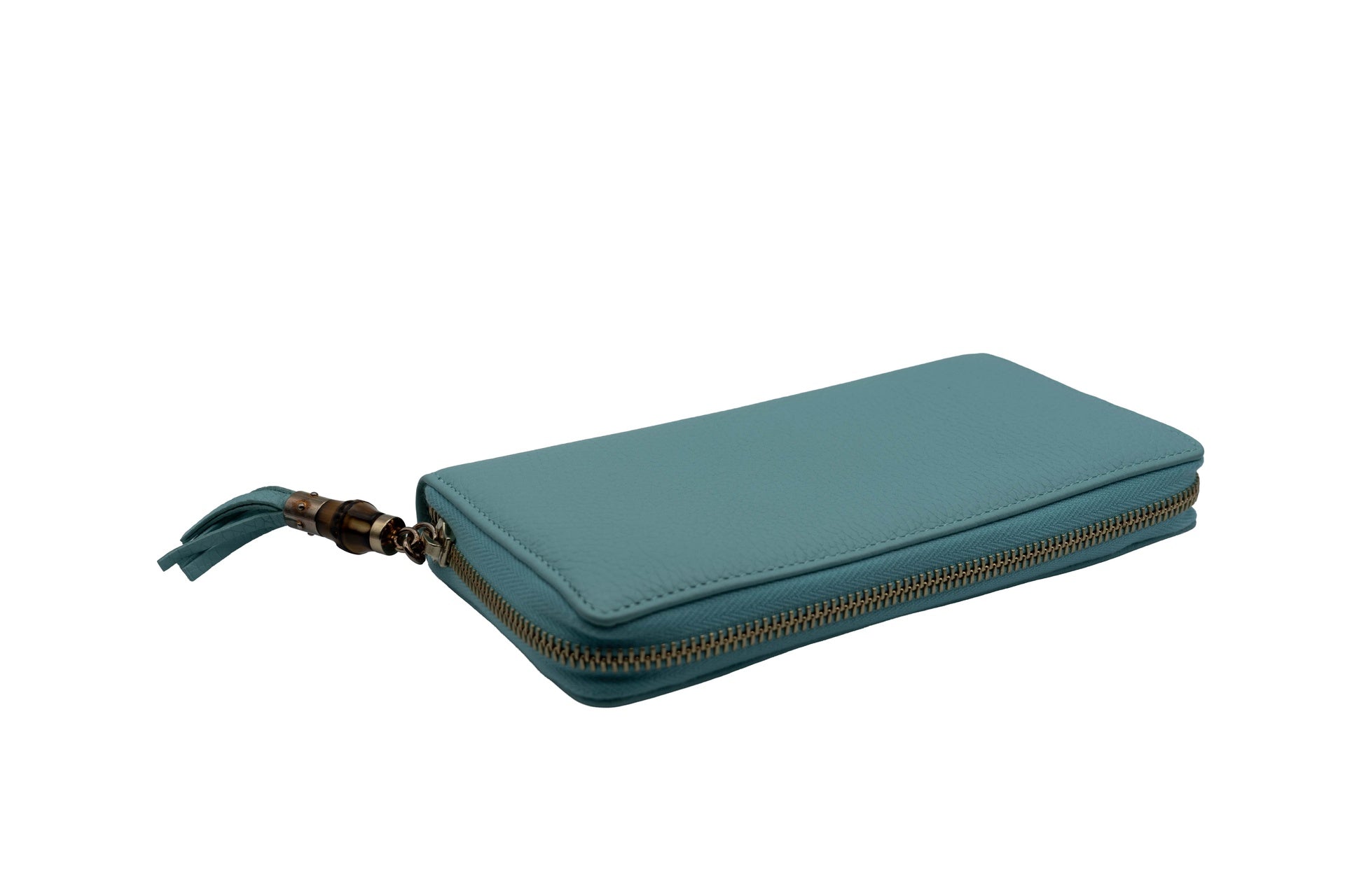 Gucci Bamboo Blue Round Long Wallet