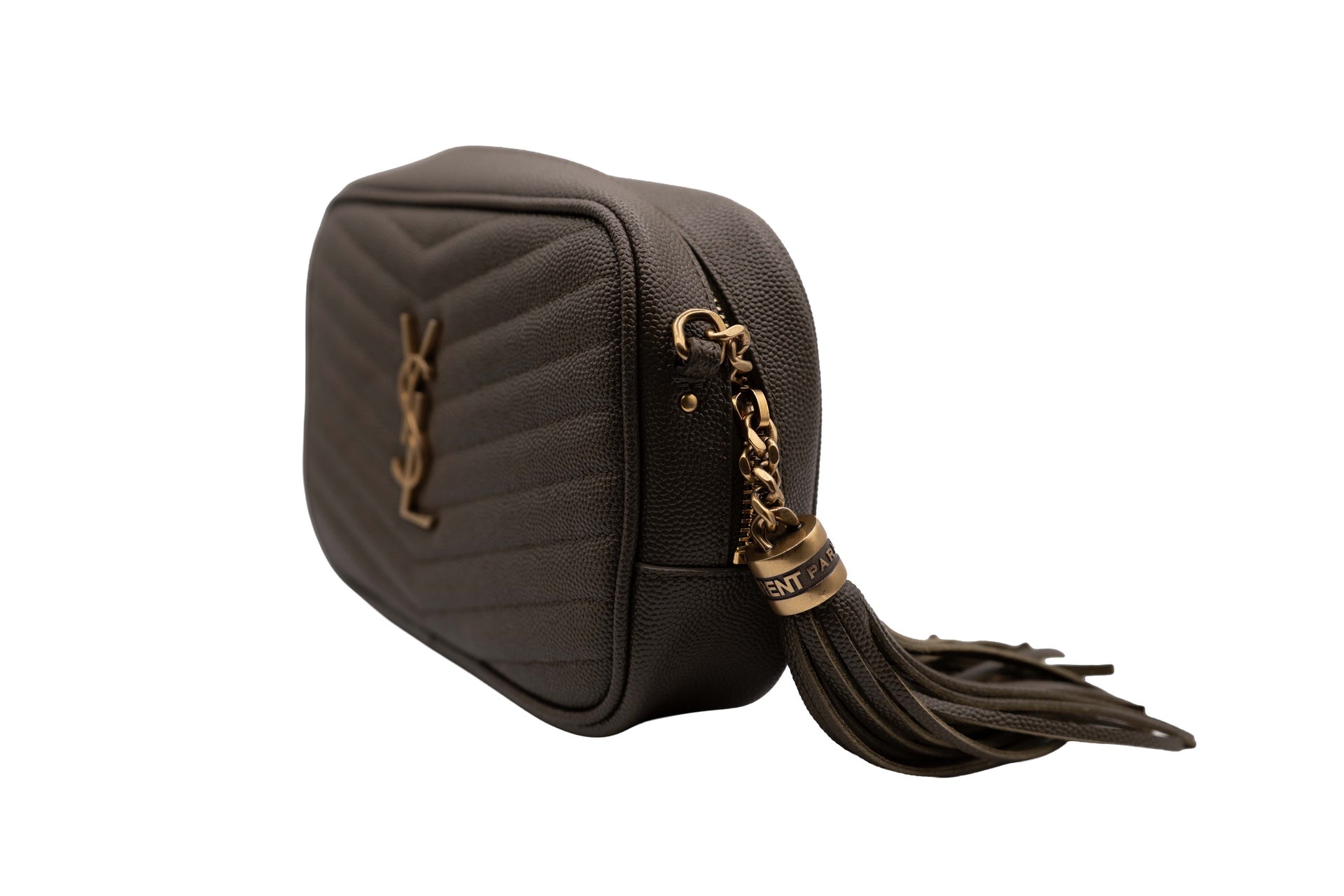YSL Grain De Poudre Matelasse Monogram Mini Lou Camera Bag Seaweed