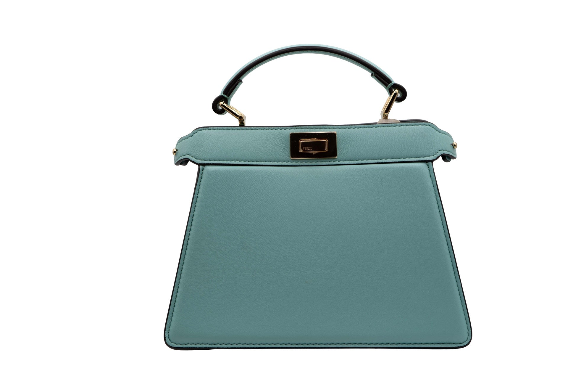 Fendi Leather Peekaboo Mini Tiffany Blue