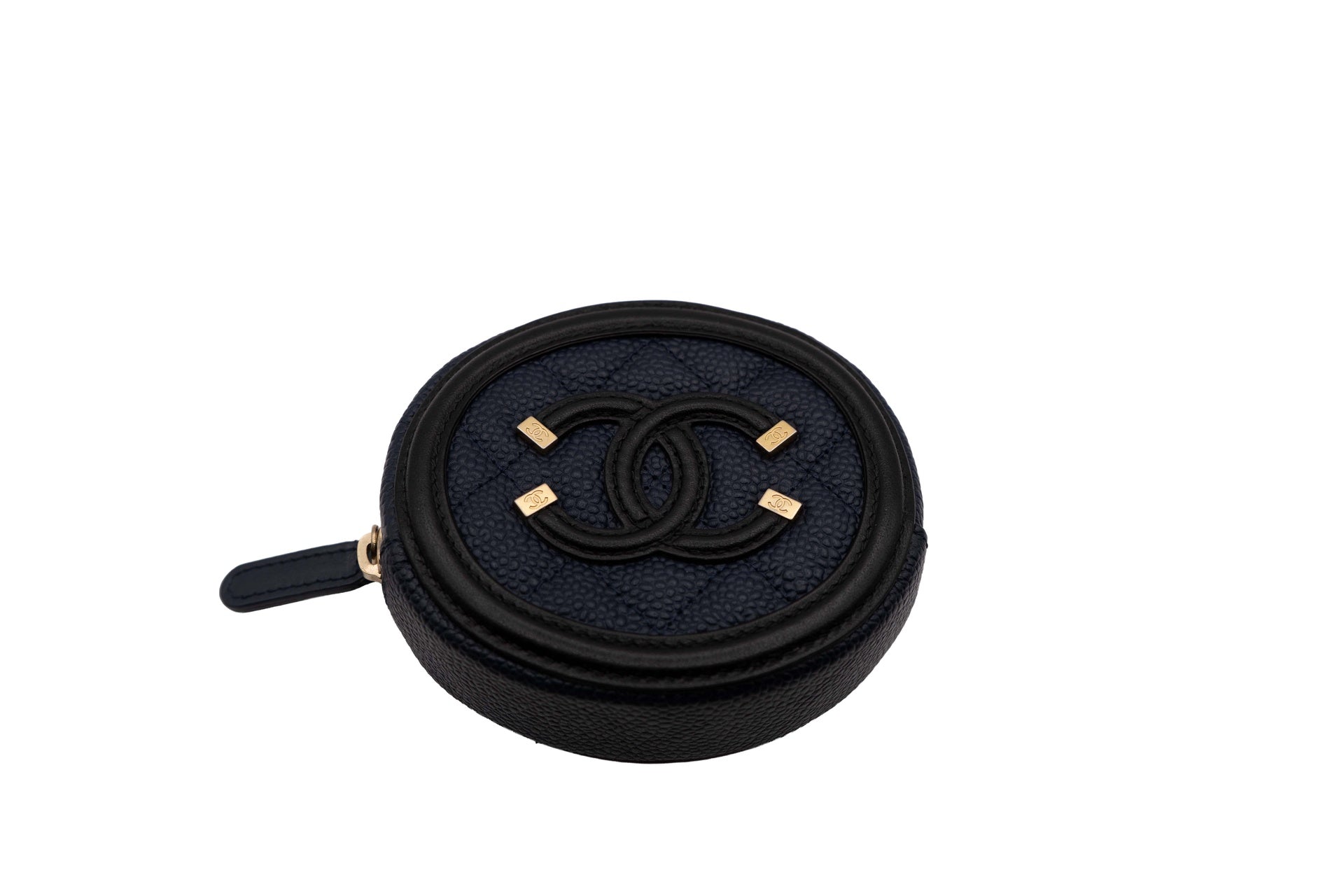 Chanel Filigree Round Zipped Coin Purse