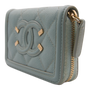 Chanel Filigree Dusty Teal Caviar Quilted Zip Wallet