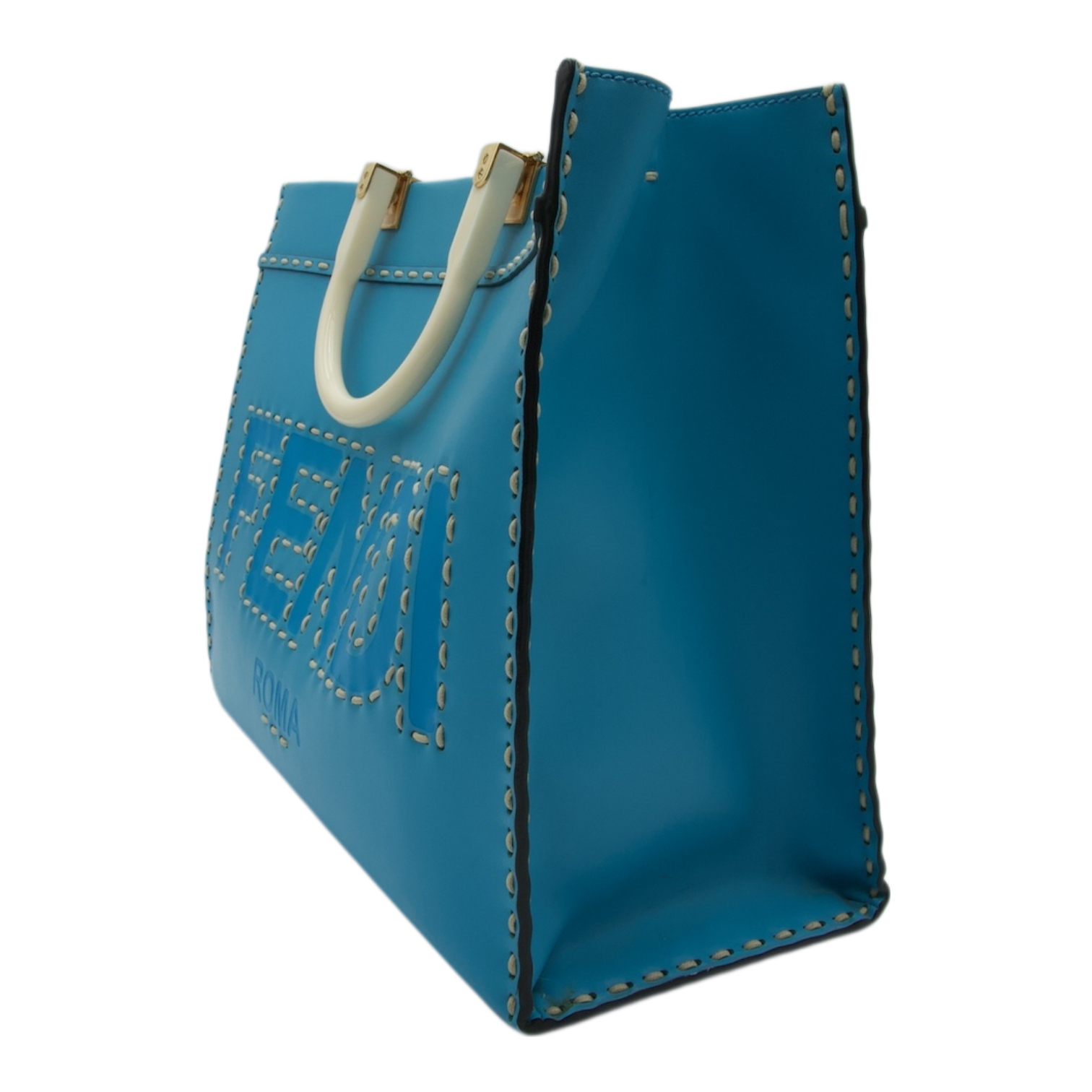 Fendi Salleria Blue Medium Sunshine Tote