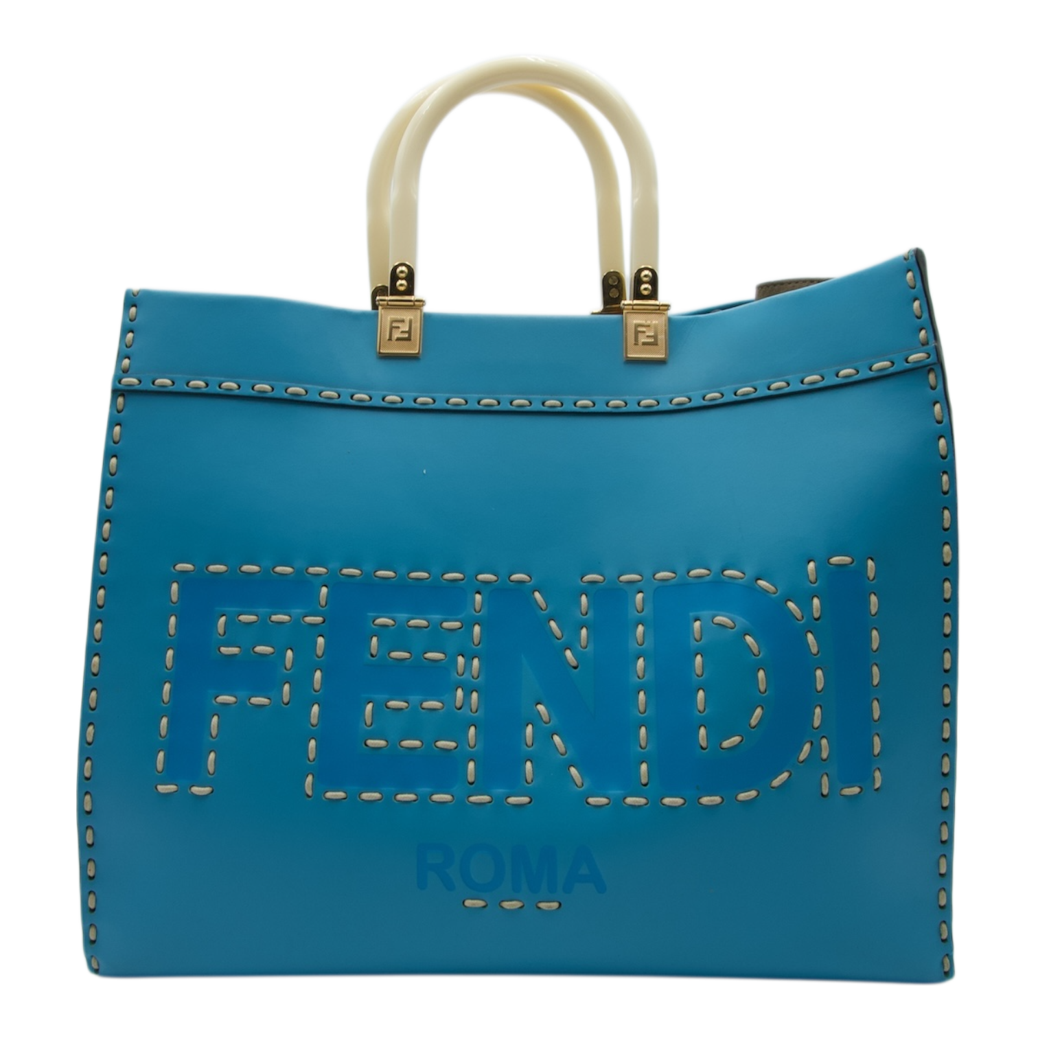 Fendi Salleria Blue Medium Sunshine Tote