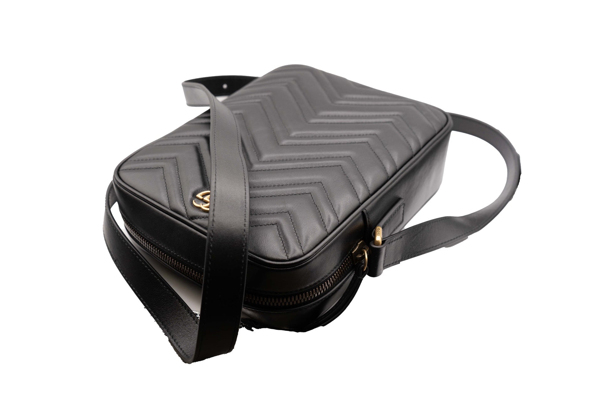 Gucci Matelasse GG Marmont Messenger Black Bag