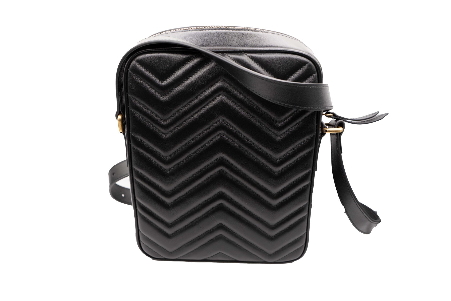 Gucci Matelasse GG Marmont Messenger Black Bag