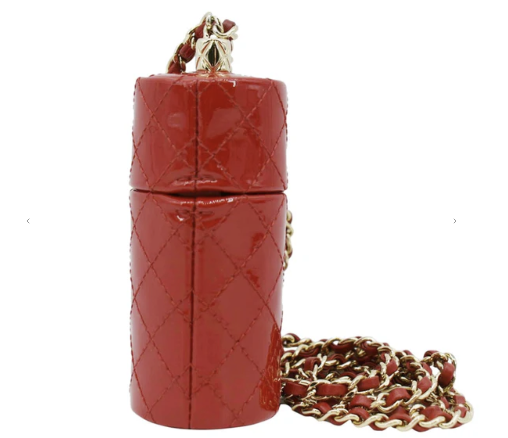 Chanel Patent Lipstick Case w/ Chain