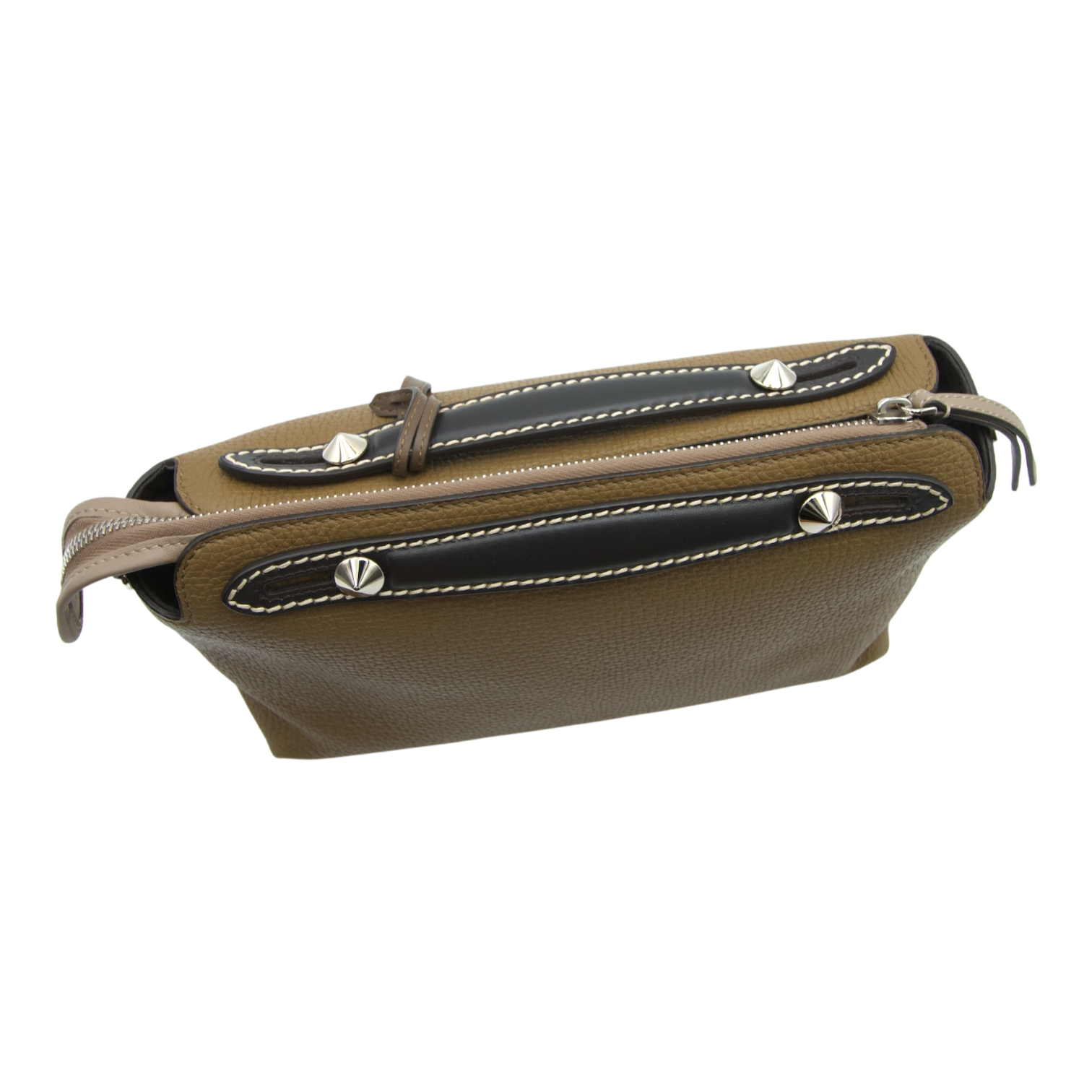 Fendi By The Way Boston Bag Olive Green and Brown