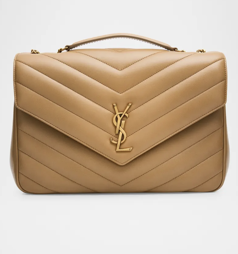 YSL Large Lou Lou East West Tan