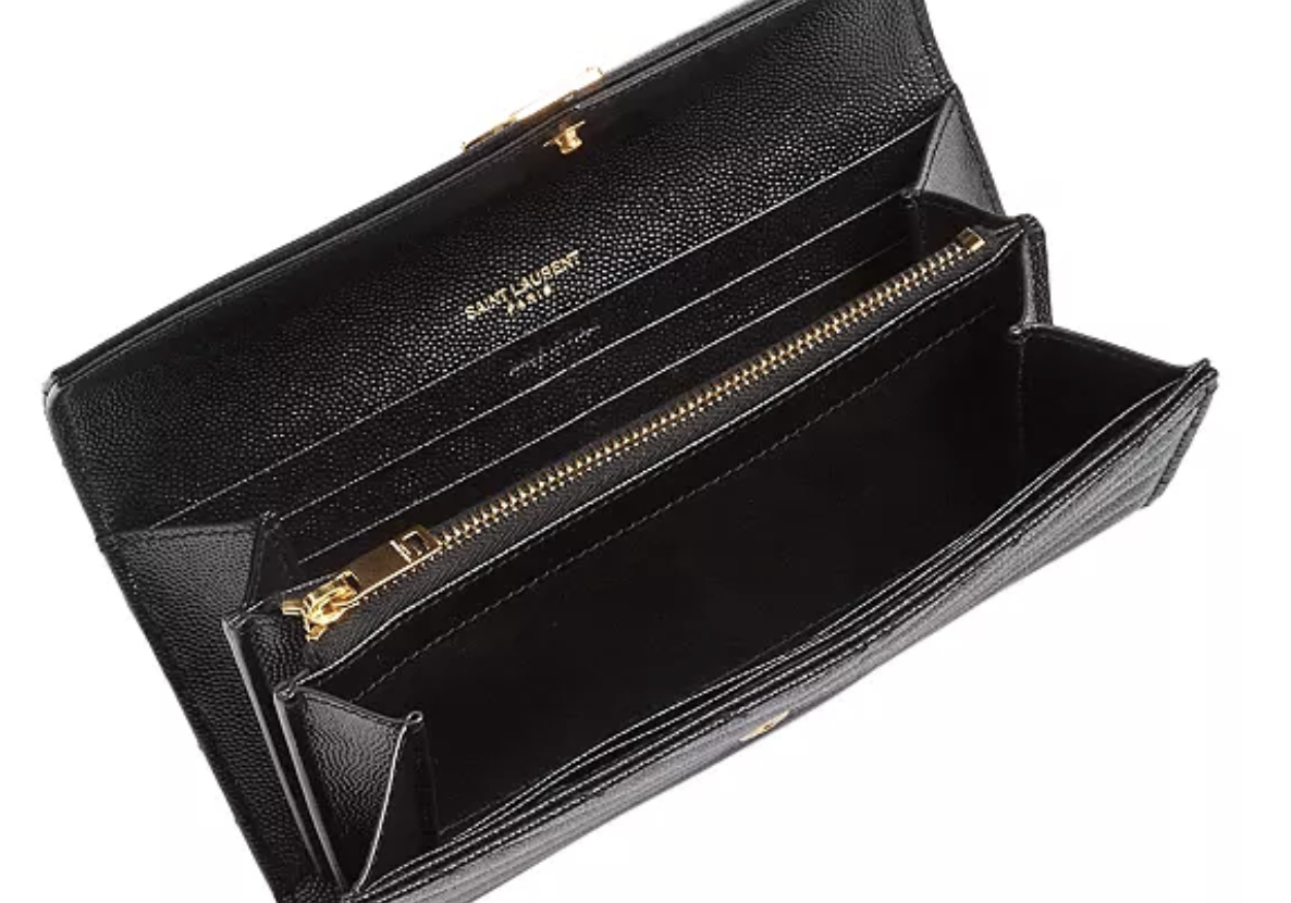 Saint Laurent Matelasse Envelope Wallet Grey