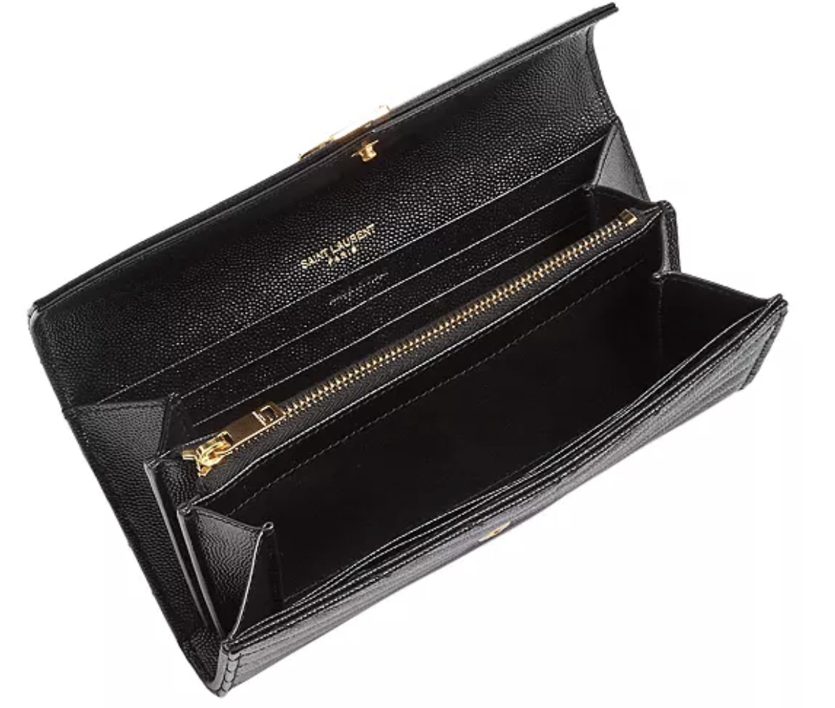 Saint Laurent Matelasse Envelope Wallet Grey