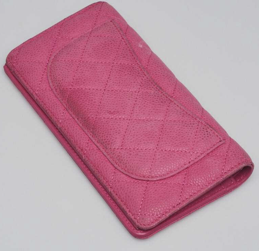 Chanel Caviar Bifold Wallet Bubblegum Pink