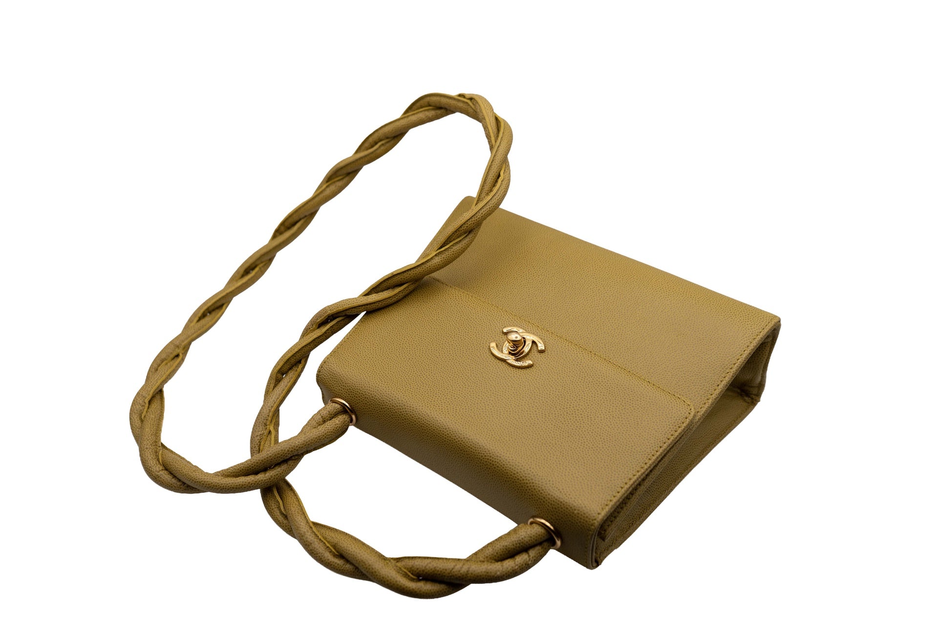 Chanel Vintage Kelly Twisted Shoulder Bag Mustard