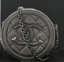 Chanel Round Filigree Caviar Metallic Crossbody Grey