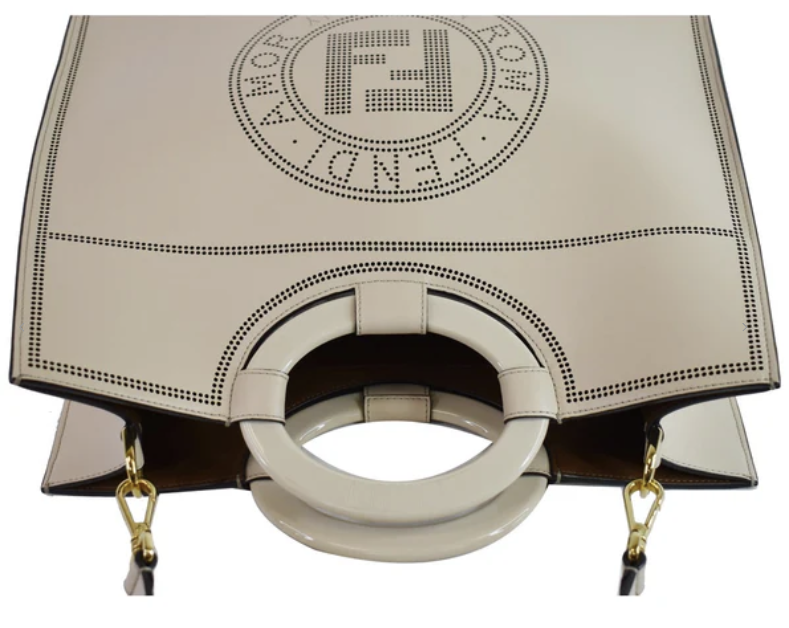 Fendi Runaway Shopper Shoulder Bag Beige