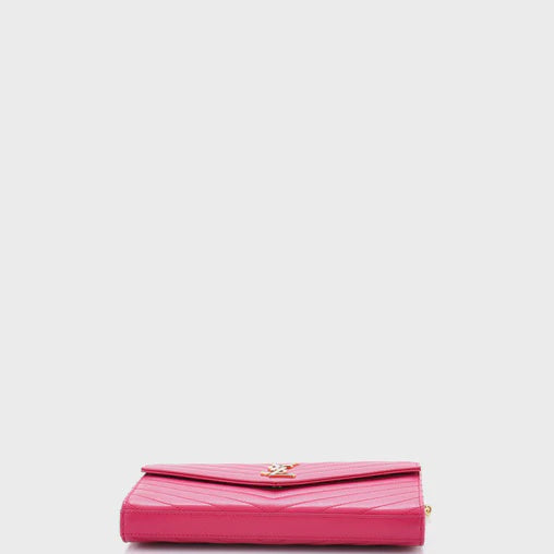 YSL  Cassandre Wallet on Chain Hot Pink