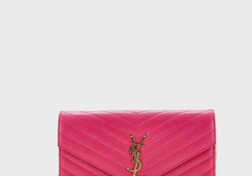 YSL  Cassandre Wallet on Chain Hot Pink