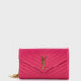 YSL  Cassandre Wallet on Chain Hot Pink