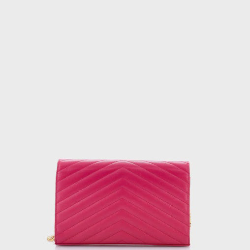 YSL  Cassandre Wallet on Chain Hot Pink