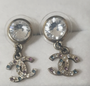 Chanel Antique CC Logo Multi Color Drop Crystal Earrings